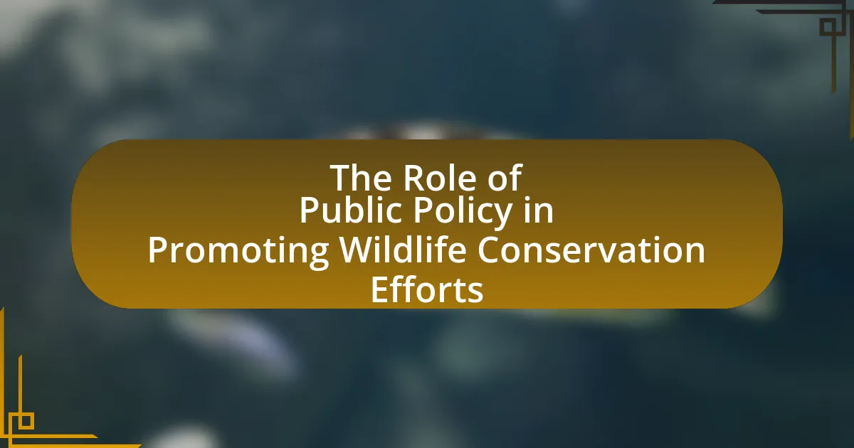 The Role of Public Policy in Promoting Wildlife Conservation Efforts