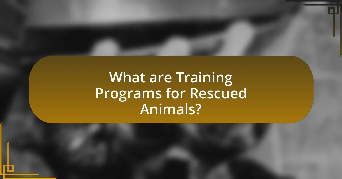 What are Training Programs for Rescued Animals?