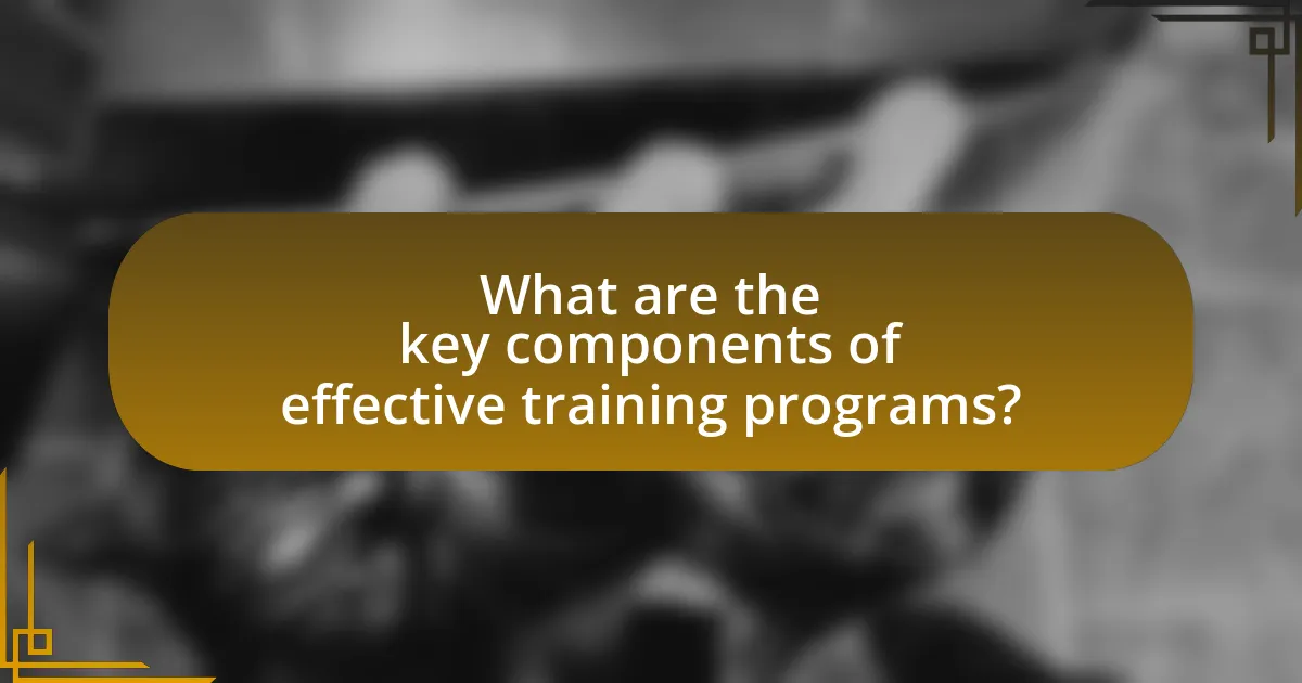 What are the key components of effective training programs?