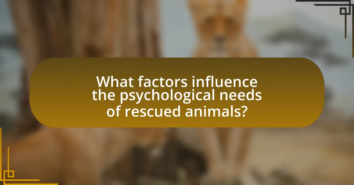 What factors influence the psychological needs of rescued animals?